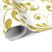 Elegante Goldmedaille-Wirbel Geschenkpapier (Rolleneckpunkt)