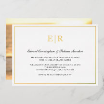 Elegante Goldmonogramm-Empfangsfeier zur formellen