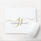 Elegante Goldmonogramm-Initialen Name  Mousepad (Mit Mouse)