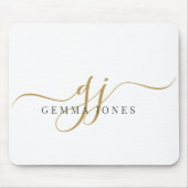 Elegante Goldmonogramm-Initialen Name Mousepad (Vorne)