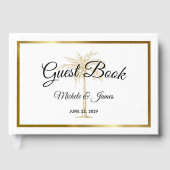 Elegante Goldpalme Tree Moderne tropische Hochzeit Gästebuch (Vorderseite)