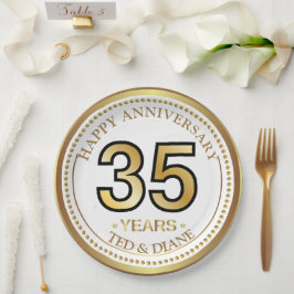 Elegante Goldpapierplatte mit bearbeitbarem Text Pappteller