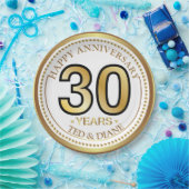 Elegante Goldpapierplatte mit bearbeitbarem Text Pappteller (Party)