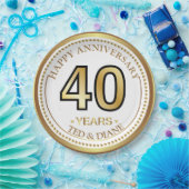 Elegante Goldpapierplatte mit bearbeitbarem Text Pappteller (Party)