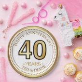 Elegante Goldpapierplatte mit bearbeitbarem Text Pappteller (Party)