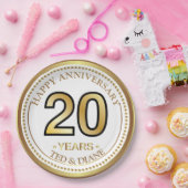 Elegante Goldpapierplatte mit bearbeitbarem Text Pappteller (Party)