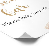 Elegante Goldperlen und Prosecco Dessert Bar Sign Poster (Ecke)