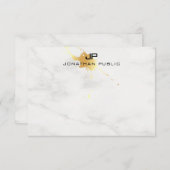 Elegante Goldplash-Vorlage aus weißem Marmor Mitteilungskarte (Vorne/Hinten)