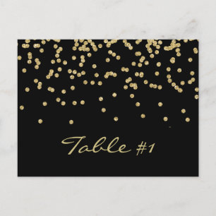 Elegante Goldpolka-dots Konfetti-Tischnummer Postkarte