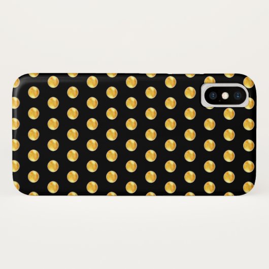 Elegante Goldpolka-Punkte Case-Mate iPhone Hülle (Rückseite (Horizontal))
