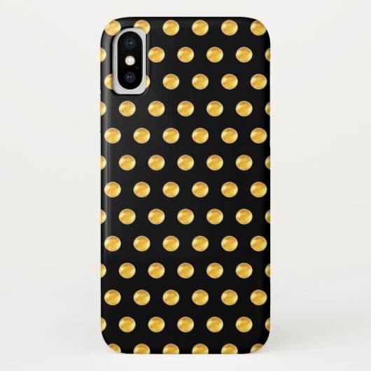 Elegante Goldpolka-Punkte Case-Mate iPhone Hülle (Rückseite)