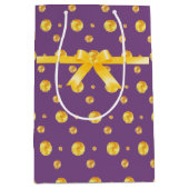 Elegante Goldpolka-Punkte Mittlere Geschenktüte (Vorderseite)