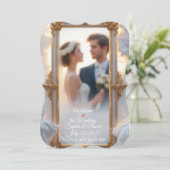 Elegante Goldrahmen-Einladung Einladung (Stehend Vorderseite)