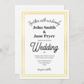 Elegante Goldrahmen-Einladung Einladung (Vorne/Hinten)