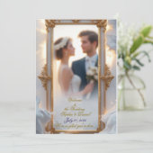 Elegante Goldrahmen-Einladung Einladung (Stehend Vorderseite)
