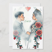 Elegante Goldrahmen-Einladung Einladung (Rückseite)