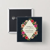 Elegante Goldrahmen-Hochzeit der Button (Vorne & Hinten)