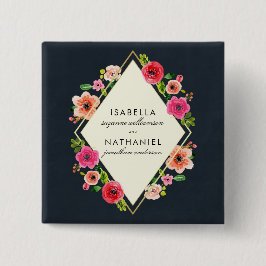 Elegante Goldrahmen-Hochzeit der Button