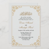 Elegante Goldrahmen-Hochzeitseinladung Einladung (Vorne/Hinten)