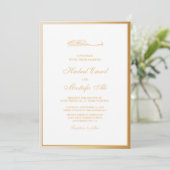 Elegante Goldrahmen muslime Hochzeit Einladungen (Stehend Vorderseite)