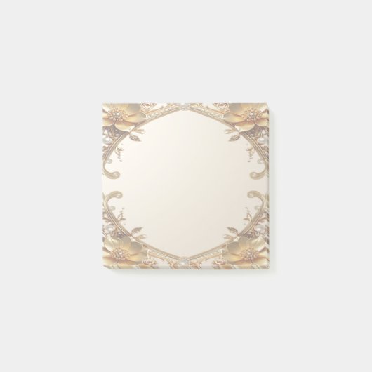 Elegante Goldrahmen-Post-it-Notes Post-it Klebezettel (Vorderseite)