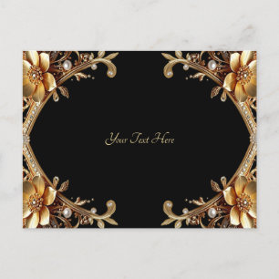 Elegante Goldrahmen-Postkarte Postkarte