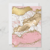 Elegante Goldrahmen Rosa und Schwarze Agate Hochze Einladung (Rückseite)