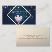 Elegante,Goldrahmen,Sterne Wasserfarbenmagnolia Visitenkarte (Vorne/Hinten)