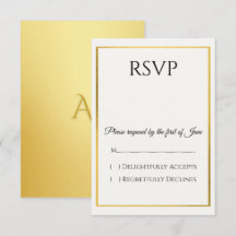 Elegante Goldrand-Hochzeits-RSVP-Karte
