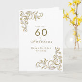 Elegante Goldrolle zum sechzigsten und fabelhaften Karte (Gelbe Blume)