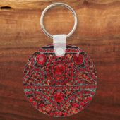 elegante Goldrubinrot-Bordeaux Schlüsselanhänger (Vorderseite)