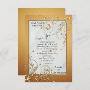 Elegante Goldschattierungen und Abstrakte Blume RSVP Karte