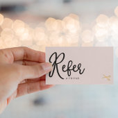 Elegante Goldschere Friseursalon Rosa Rosa Empfehlungskarte