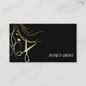 Elegante Goldschere handgeschriebene Typografie Visitenkarte (Vorderseite)