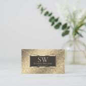 Elegante Goldschlange und Dunkelbraun mit Monogram Visitenkarte (Stehend Vorderseite)