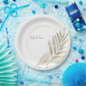 Elegante Goldschmiede und Grüne mit Individuelle N Pappteller (Party)