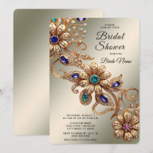 Elegante Goldschmuck Blumen Brautparty