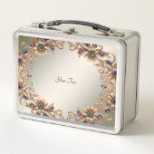Elegante Goldschmuck-Blumen Lunchbox (Vorderseite)