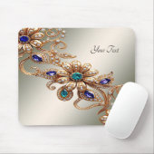 Elegante Goldschmuck-Blumen-Mauspad Mousepad (Mit Mouse)