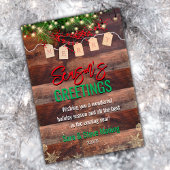 Elegante Goldschneeflocken, grüne Blätter Weihnach Feiertagskarte