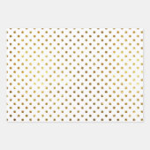 Elegante Goldschneeflocken, Polka-Punkte und Plätz Geschenkpapier Set (Vorderseite 2)