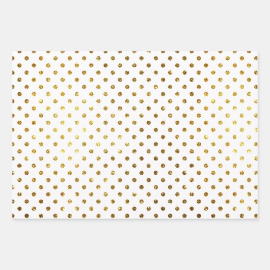Elegante Goldschneeflocken, Polka-Punkte und Plätz Geschenkpapier Set (Vorderseite 2)