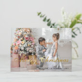 Elegante Goldschneeflocken, Weihnachtsbaum, Foto (Stehend Vorderseite)