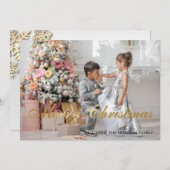 Elegante Goldschneeflocken, Weihnachtsbaum, Foto (Vorne/Hinten)