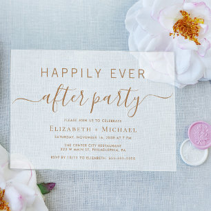 Elegante Goldschrift Hochzeits- After Party Mattie Acryleinladungen