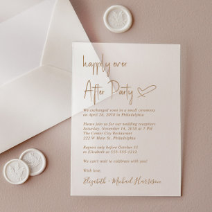 Elegante Goldschrift-Hochzeitsempfangs-Empfang Acryleinladungen