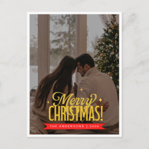 Elegante Goldschrift Vollfoto Frohe Weihnachten