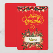 Elegante Goldschrift-Weihnachtskarte Einladung (Vorne/Hinten)