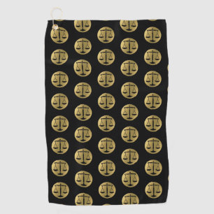 Elegante Goldschwarz-Skalen des Rechtsanwalts der Golfhandtuch