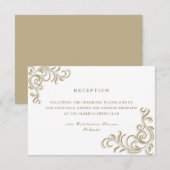 Elegante Goldscroll Hochzeitskarte Begleitkarte (Vorne/Hinten)